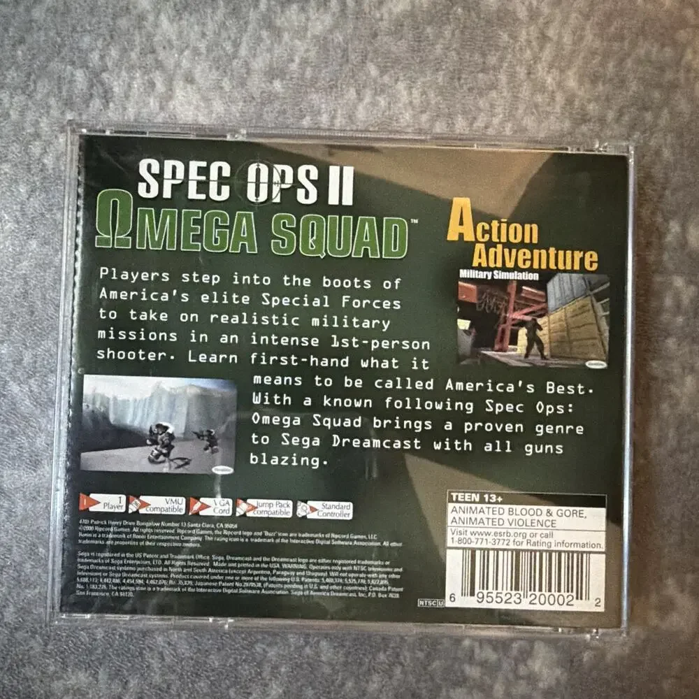 Spec Ops II: Omega Squad Sega Dreamcast T 2000 NTSC-U/C Manual Included